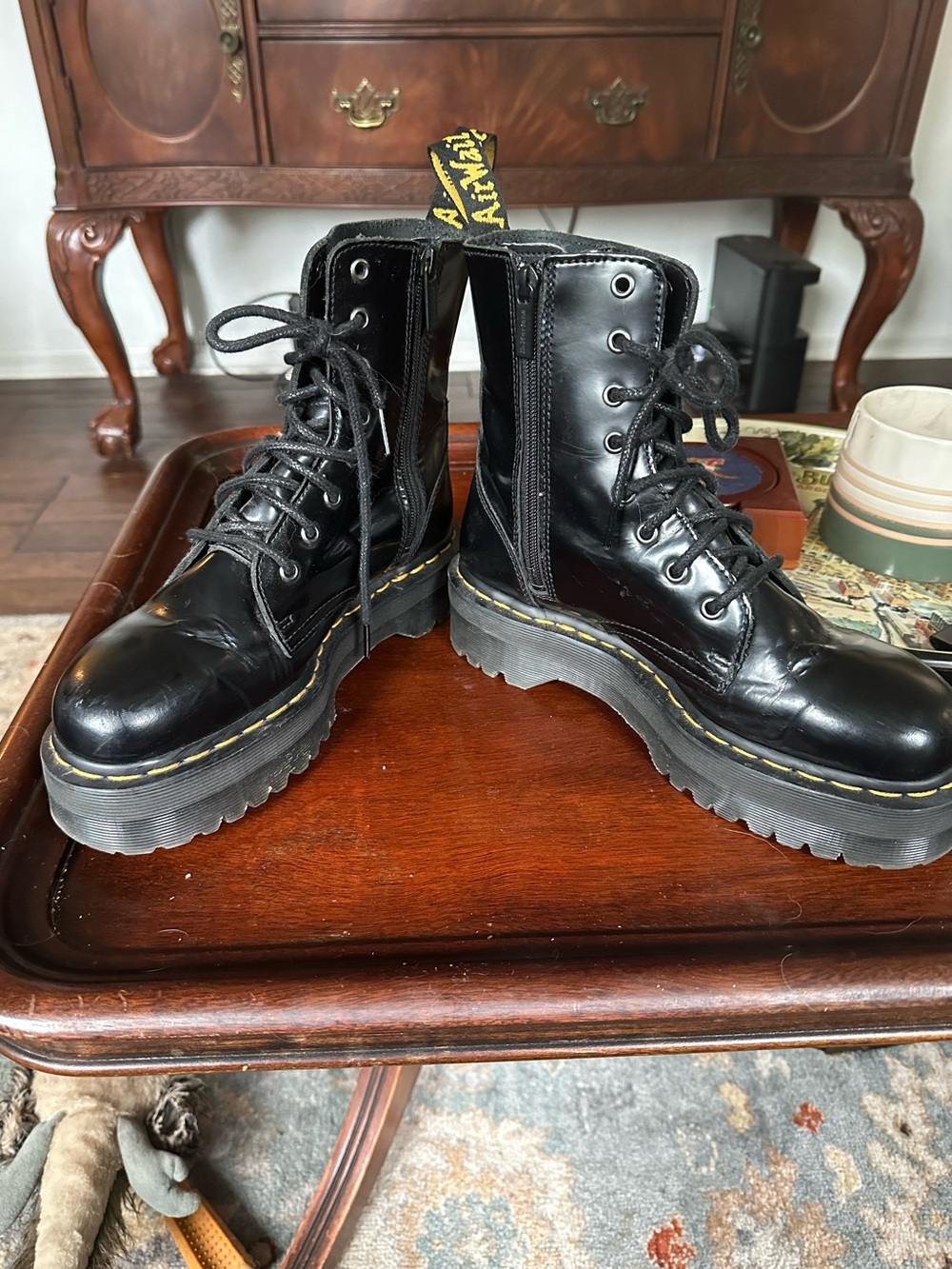 Dr. Martens Jadon Platform Lace-Up Boot in Black